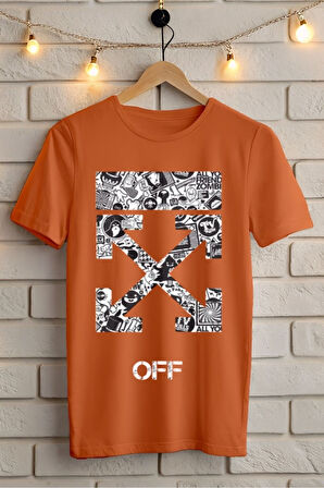 OFF Baskılı Unisex Oversize Tişört Battal Boy