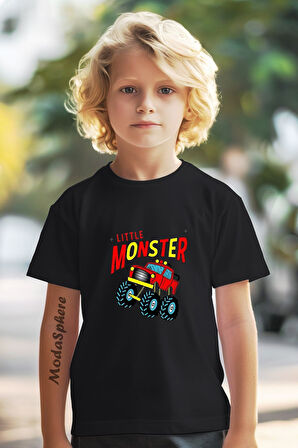 BASKILI BİSİKLET YAKA KISA KOLLU ÇOCUK TİŞÖRT