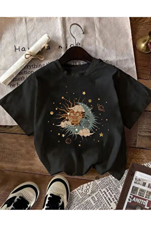 Ay Güneş Baskılı Basic T-Shirt