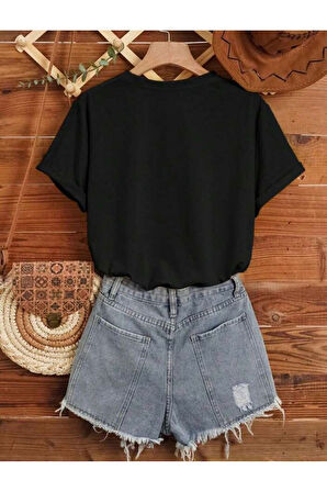 Ay Güneş Baskılı Basic T-Shirt