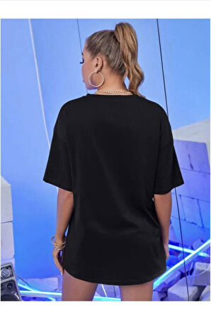 Neon Kelebek Baskılı Kadın Tshirt