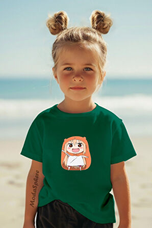 ANİME KIZ BASKILI BİSİKLET YAKA ÇOCUK TİŞÖRT