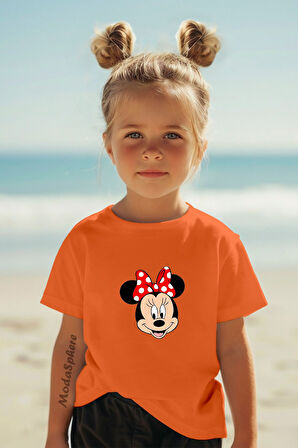 MICKEY MOUSE BASKILI KIZ ÇOCUK TİŞÖRT