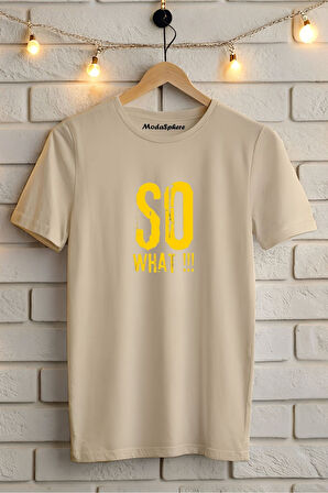 So What Baskılı Unisex Oversize Tişört