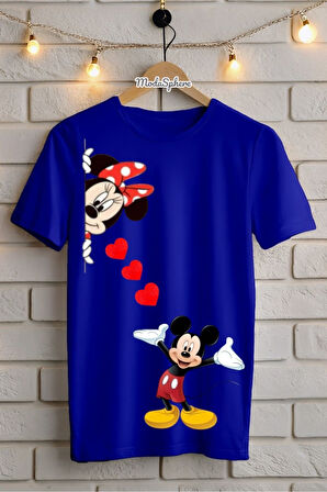 Mickey Mouse Baskılı Unisex Oversize Tişört