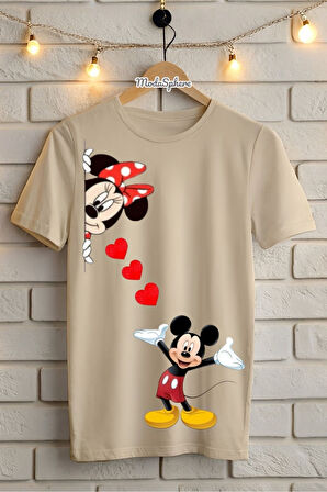 Mickey Mouse Baskılı Unisex Oversize Tişört