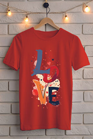 Love Baskılı Unisex Oversize Tişört