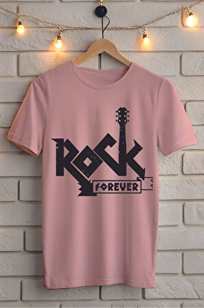 ROCK Baskılı Unisex Oversize Tişört