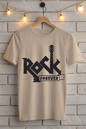 ROCK Baskılı Unisex Oversize Tişört