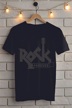 ROCK Baskılı Unisex Oversize Tişört