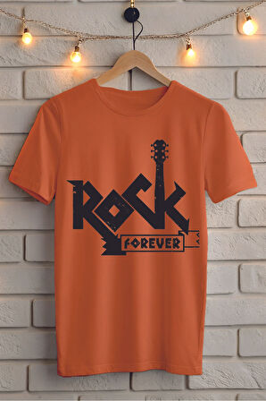 ROCK Baskılı Unisex Oversize Tişört