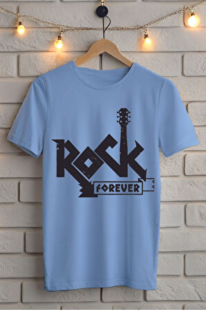 ROCK Baskılı Unisex Oversize Tişört