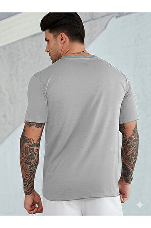 Kadın Saks Mavi Happiest Baskılı Oversize Tshirt