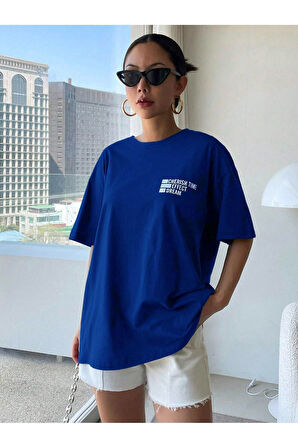 Cherish Time T-Shirt - Siyah Baskılı Oversize Bisiklet Yaka Kısa Kol