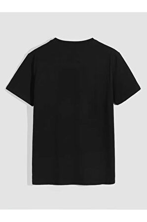 Erkek Zar Kart Baskılı Bisiklet Yaka Oversize Salaş Boyfirend Beyaz T-shirt