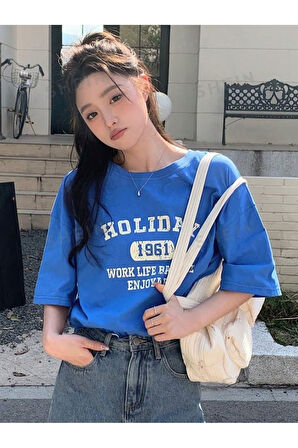 Kadın Holiday 1961 Baskılı Oversıze T-shirt