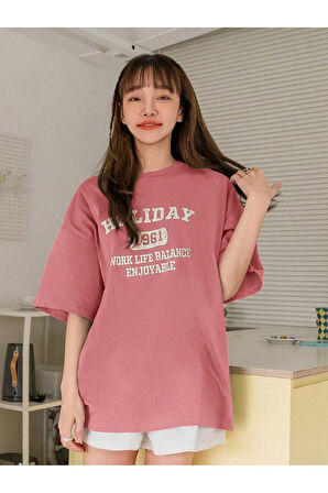 Kadın Holiday 1961 Baskılı Oversıze T-shirt