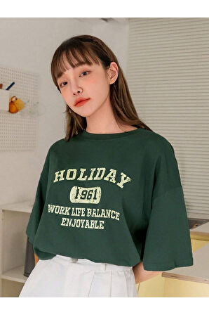 Kadın Holiday 1961 Baskılı Oversıze T-shirt