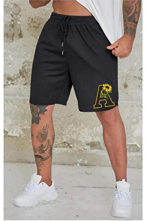 ÇİÇEKLİ A BASKILI UNİSEX ŞORT