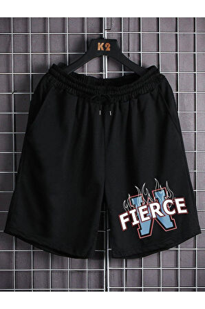 Unisex Fierce Yazılı Şort