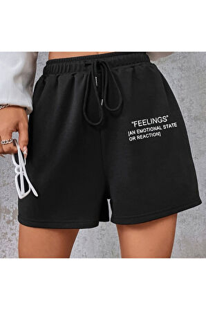 Unisex Feelings Yazılı Şort
