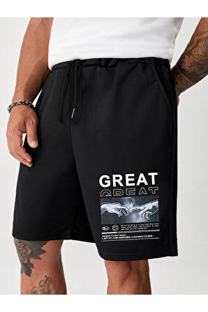Unisex Great Yazılı Şort