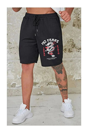 LUNAVISTA Unisex Ejderha Baskılı Şort