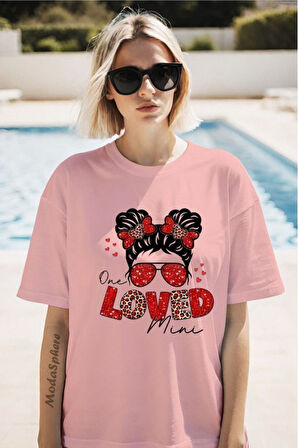 LOVED Baskılı Unisex Oversize Tişört