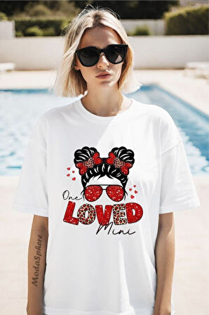 LOVED Baskılı Unisex Oversize Tişört
