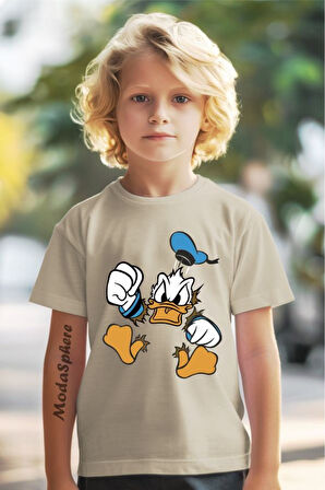 Donald Duck Baskılı Kısa Kollu Çocuk Tişört