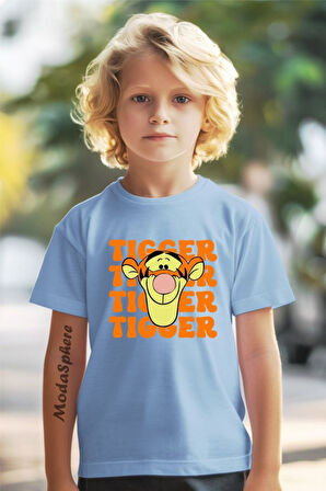 TIGER BASKILI BİSİKLET YAKA KISA KOLLU ÇOCUK TİŞÖRT
