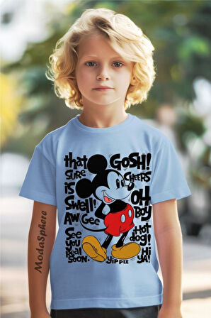 BASKILI BİSİKLET YAKA KISA KOLLU ÇOCUK TİŞÖRT