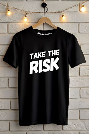Take The Risk Baskılı Unisex Oversize Tişört