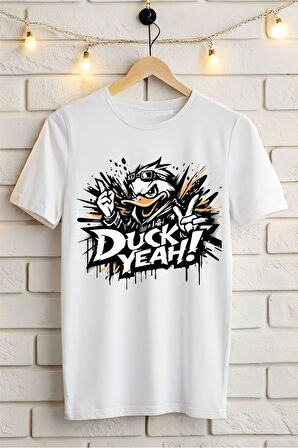 DUCK YEAH! Baskılı Unisex Oversize Tişört