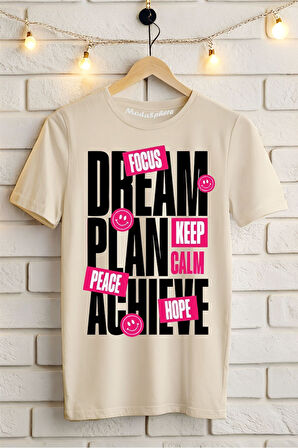 Dream Baskılı Unisex Oversize Tişört