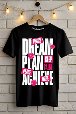Dream Baskılı Unisex Oversize Tişört