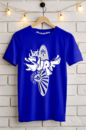 JUST SURF Baskılı Unisex Oversize Tişört