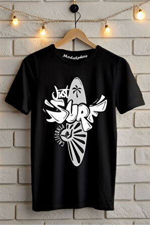 JUST SURF Baskılı Unisex Oversize Tişört