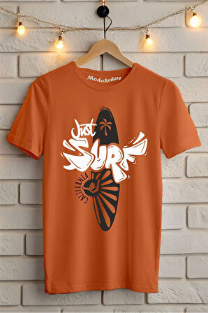 JUST SURF Baskılı Unisex Oversize Tişört