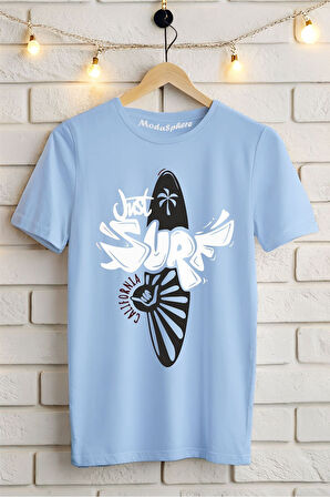 JUST SURF Baskılı Unisex Oversize Tişört