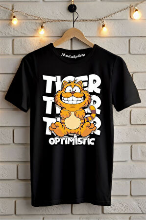 Tiger Baskılı Unisex Oversize Tişört