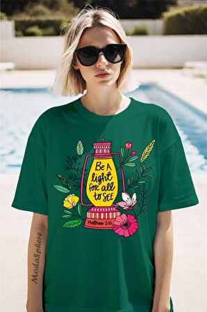 Be a light Baskılı Unisex Oversize Tişört