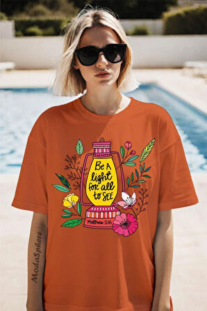 Be a light Baskılı Unisex Oversize Tişört