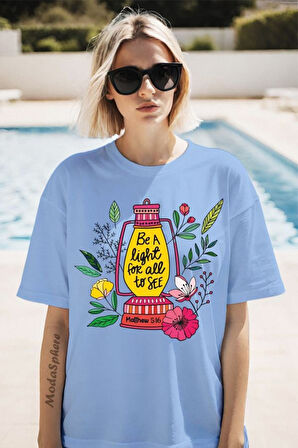 Be a light Baskılı Unisex Oversize Tişört