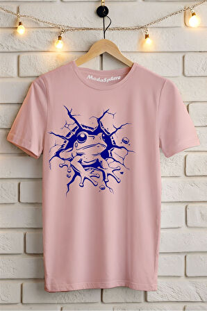 Kurbağa Baskılı Unisex Oversize Tişört