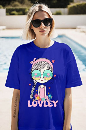 Lovley Baskılı Unisex Oversize Tişört