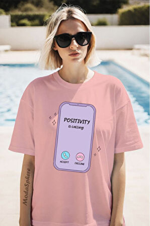 Phone Baskılı Unisex Oversize Tişört