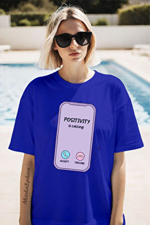 Phone Baskılı Unisex Oversize Tişört