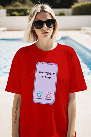 Phone Baskılı Unisex Oversize Tişört
