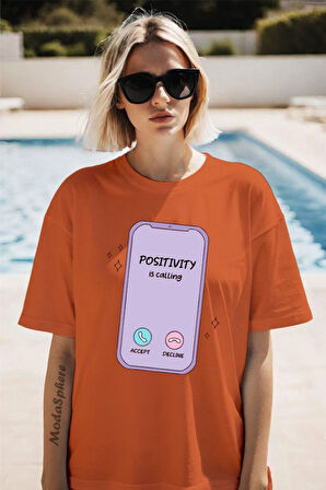 Phone Baskılı Unisex Oversize Tişört